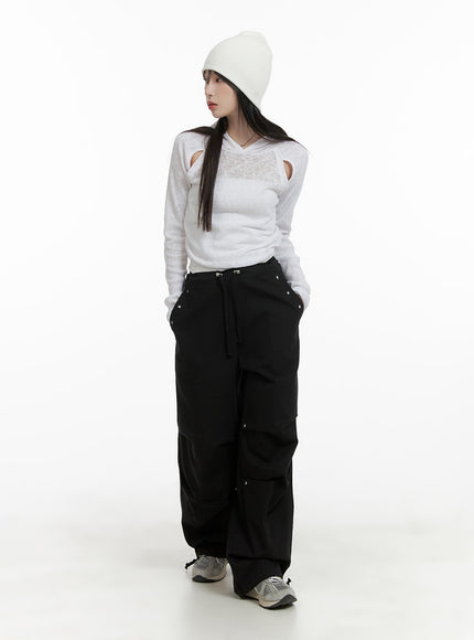 stud-string-wide-cargo-pants-ca404