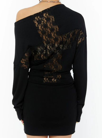 cross-lace-off-shoulder-mini-dress-cy521