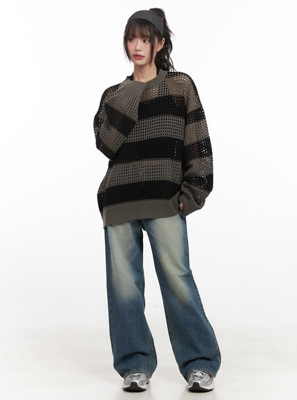 chic-striped-mesh-sweater-cj524