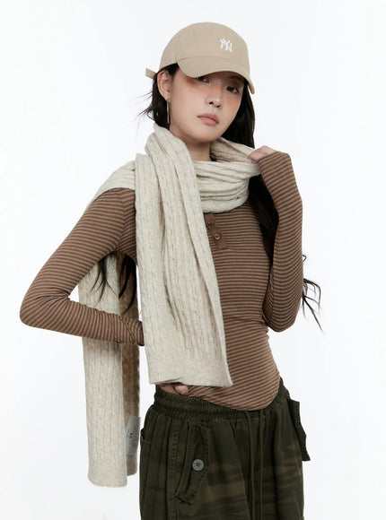 Classic Cable Knit Scarf IN510