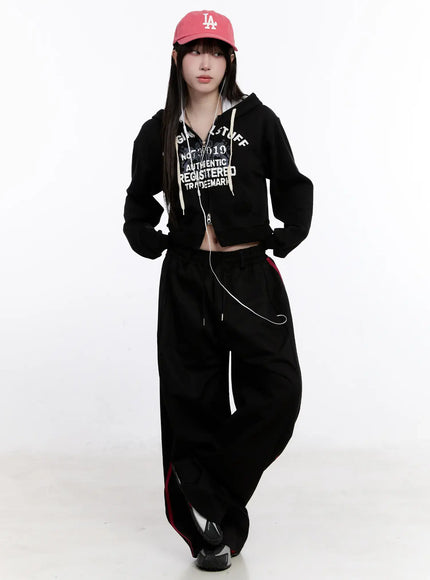 Double Stripe Wide Cotton Pants CO501