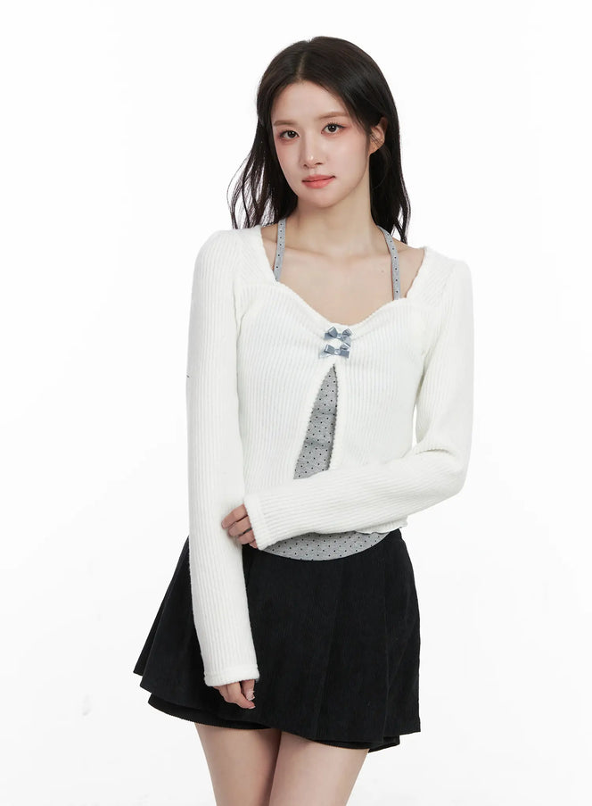 polka-dot-cami-and-ribbon-cardigan-set-cn527