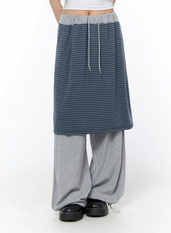 casual-striped-skirt-pants-cy529