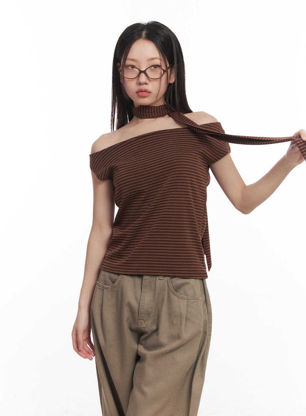 stripe-off-shoulder-top-with-scarf-ca521