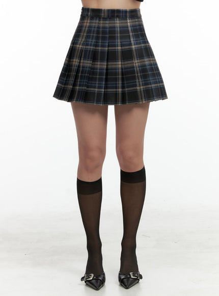 plaid-pleated-mini-skirt-ol401