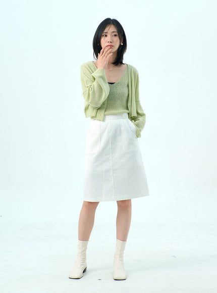 網布上衣和開衫套裝 OY317