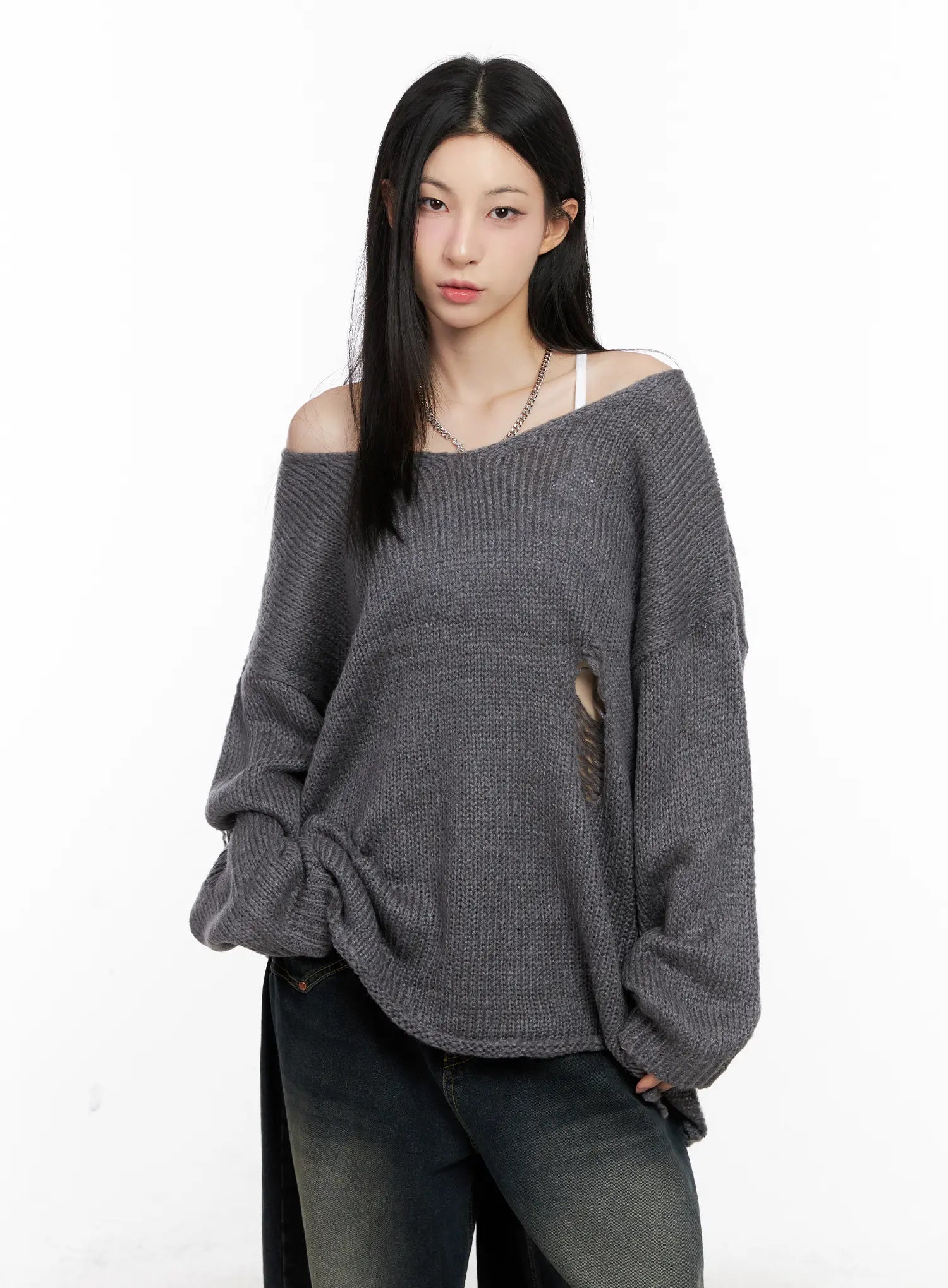 distressed-loose-knit-sweater-cg522