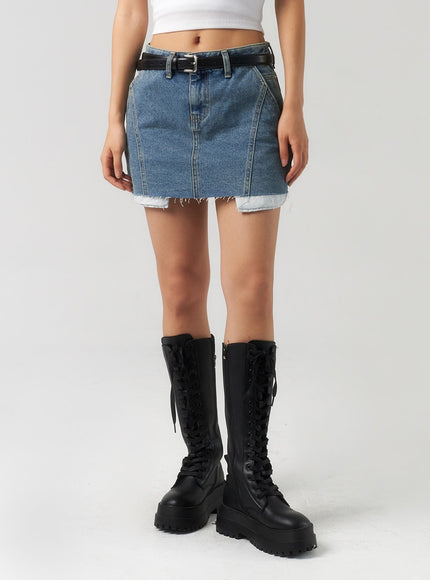 ripped-hem-denim-mini-skirt-cu326