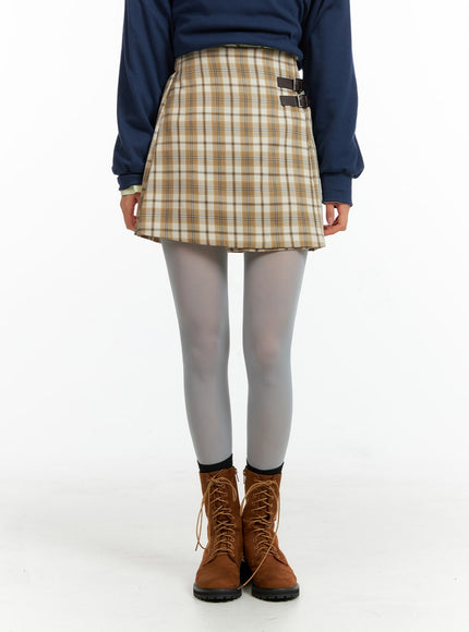 checkered-buckle-mini-skirt-of415