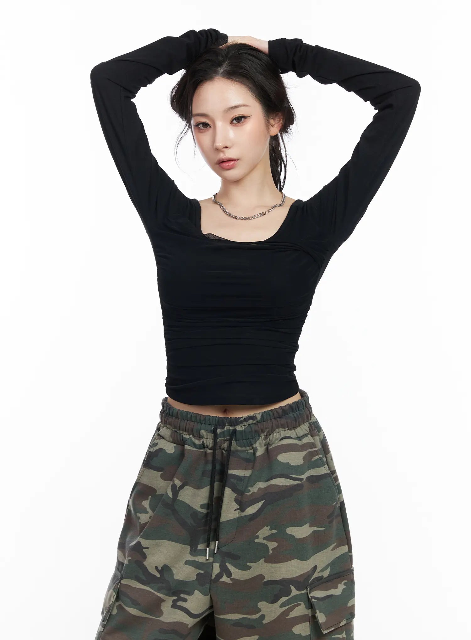 ruched-chiffon-crop-long-sleeve-top-cm518