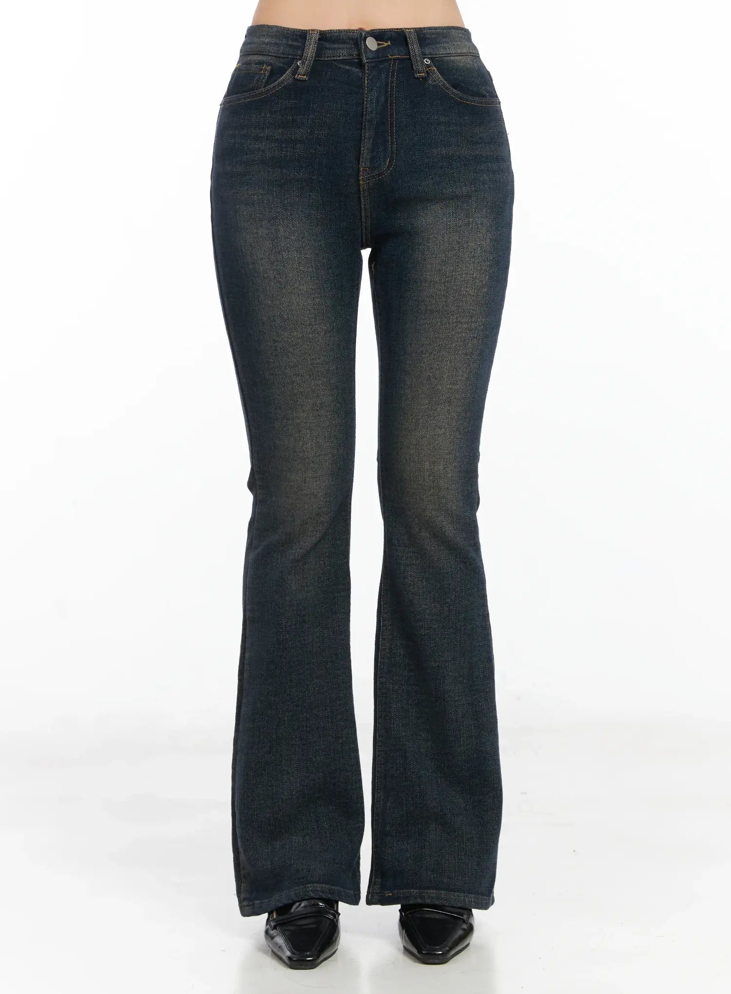 Jordyn High-Waist Bootcut Jeans CD502 in Dark blue, size L