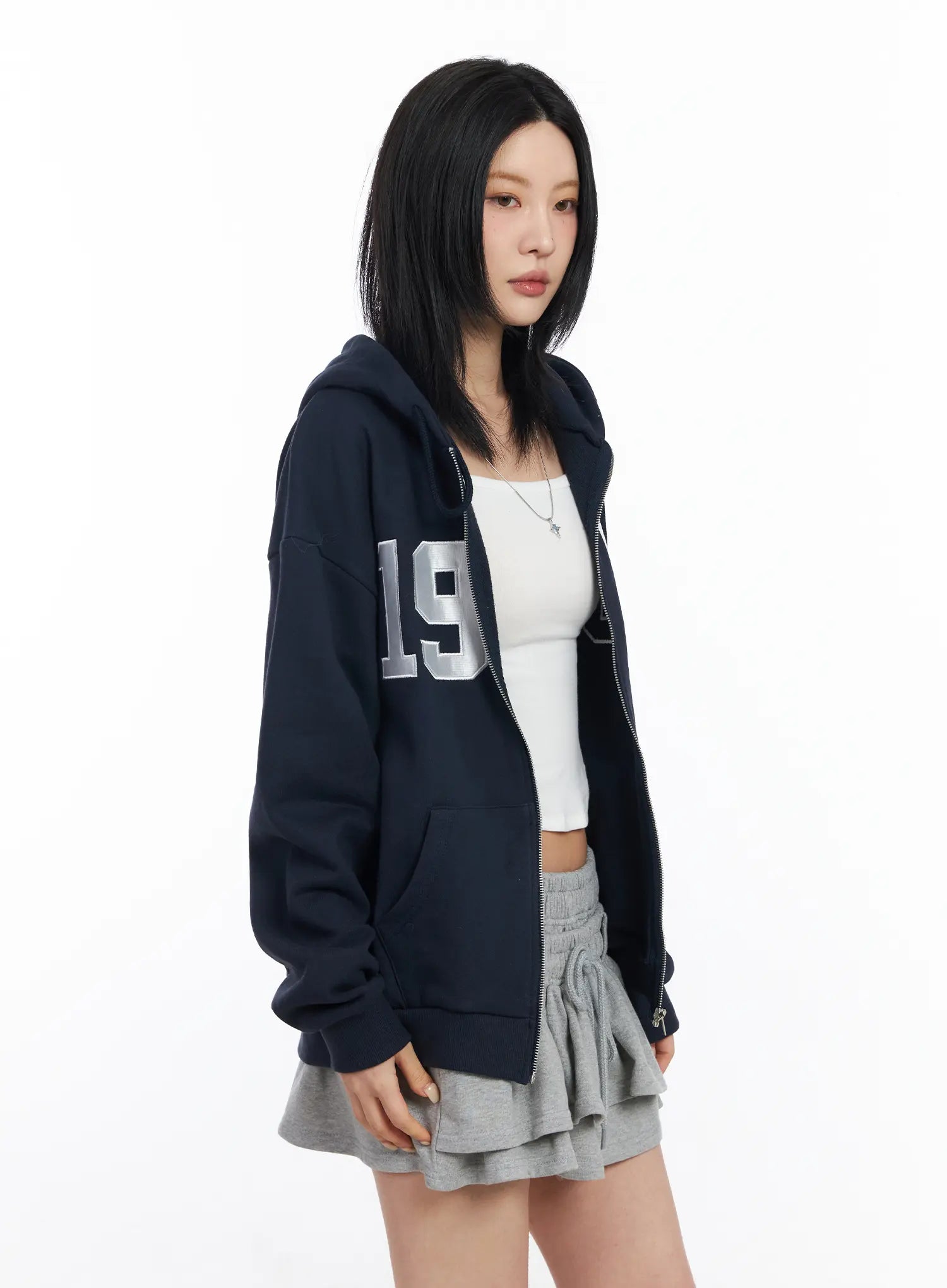 graphic-varsity-hoodie-cf526 / Dark blue