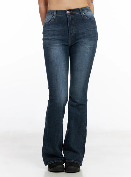 alayah-vintage-wash-flared-jeans-cf506-1 / Dark blue