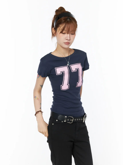 retro-77-graphic-t-shirt-cy527 / Dark blue