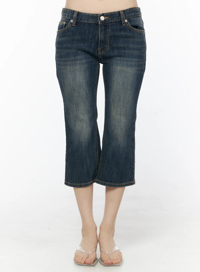 grac-dark-washed-capri-jeans-iu515 / Dark blue