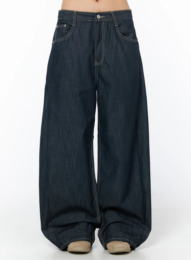 campbell-wide-leg-jeans-cy528 / Dark blue