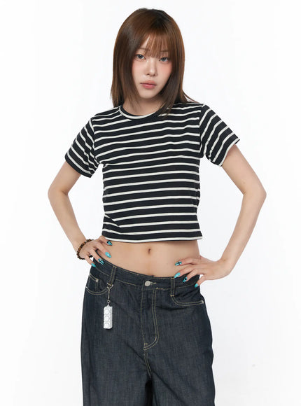 casual-striped-short-sleeve-top-cy529