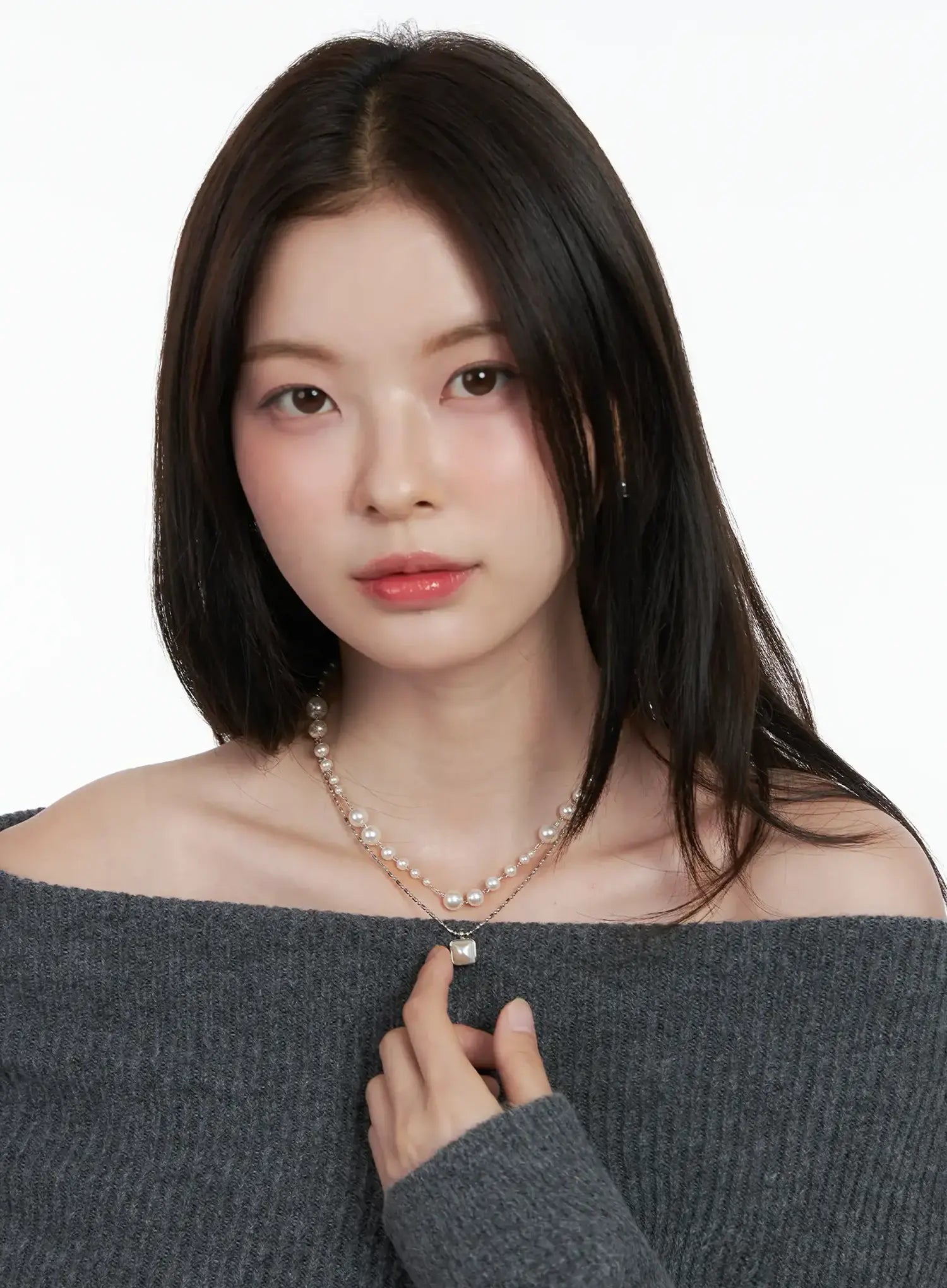 Faux-Pearl Layered Necklace  IN510