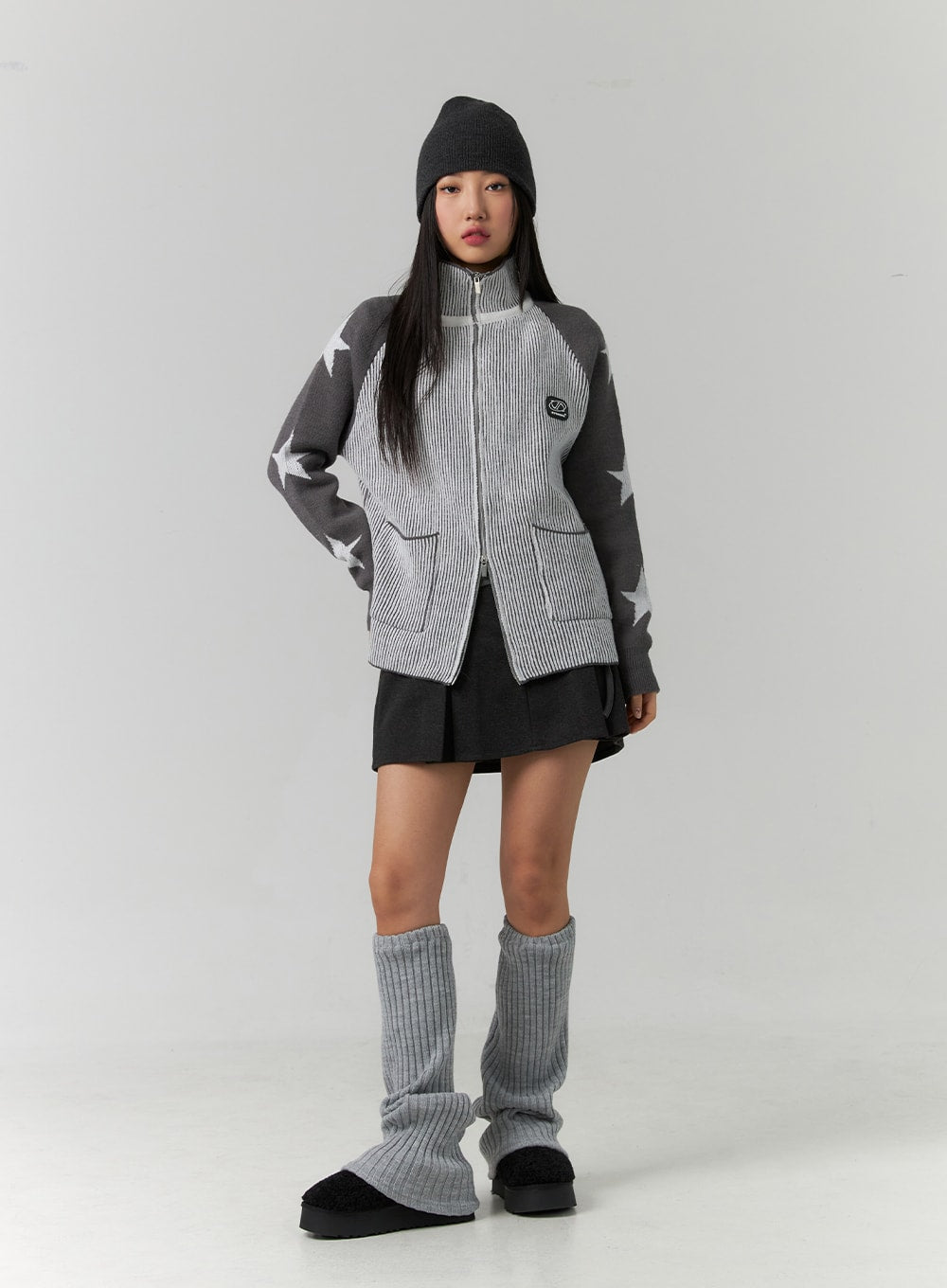 fleece-pleated-mini-skirt-cd304