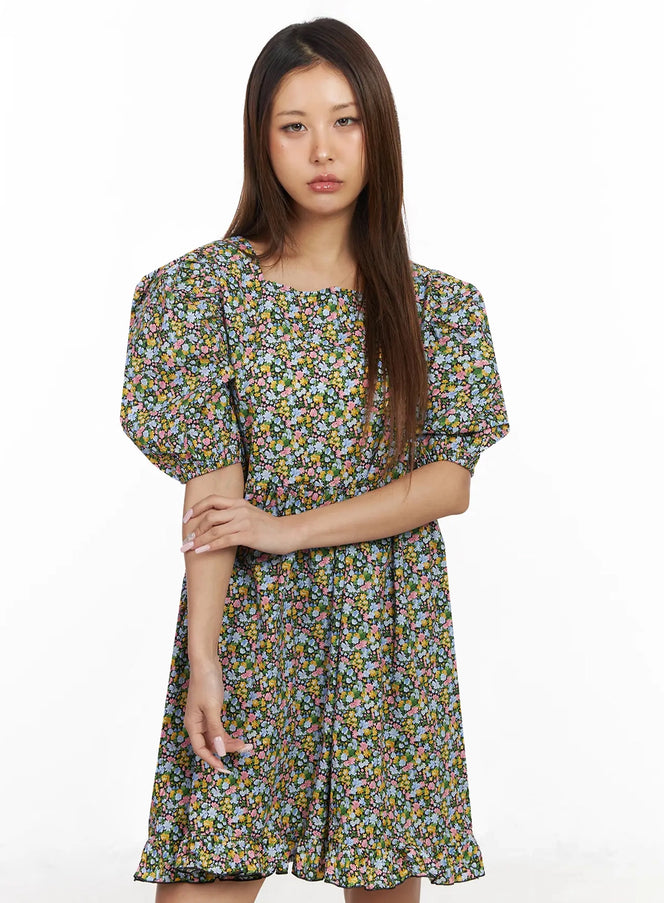 floral-puff-sleeve-babydoll-dress-iy501