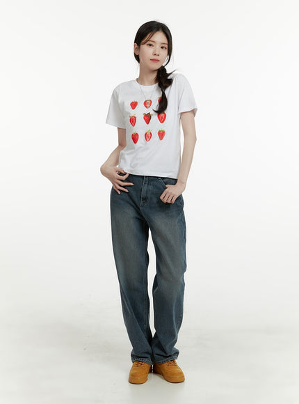 strawberry-graphic-cotton-tee-oa405