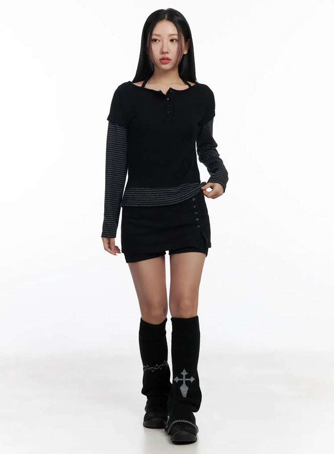 stripe-contrast-layered-long-sleeve-top-cj514