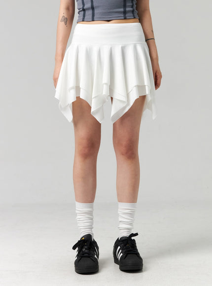 layered-ruffle-mini-skirt-cl324