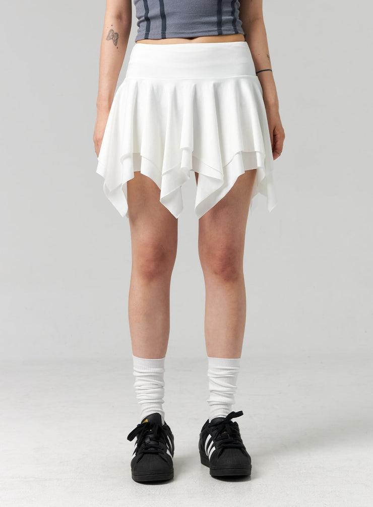 layered-ruffle-mini-skirt-cl324