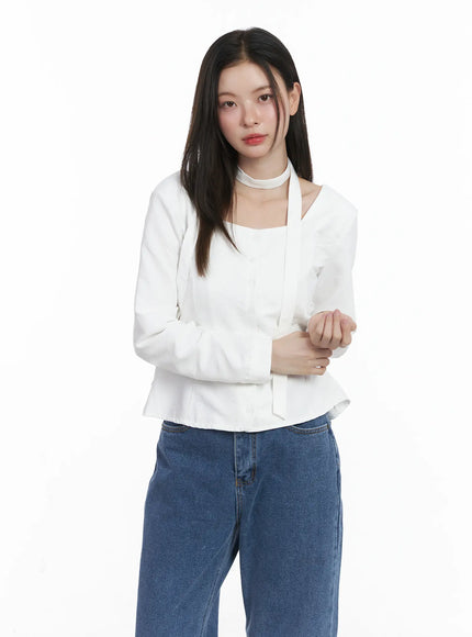 chic-blouse-and-scarf-set-cj507