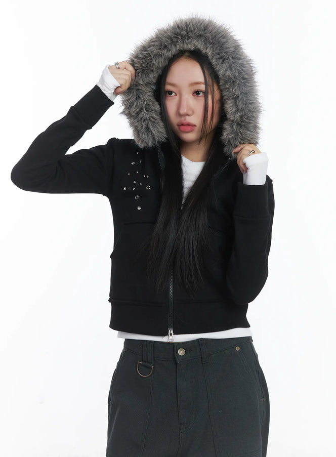 faux-fur-fleece-eyelet-crop-hoodie-cj514