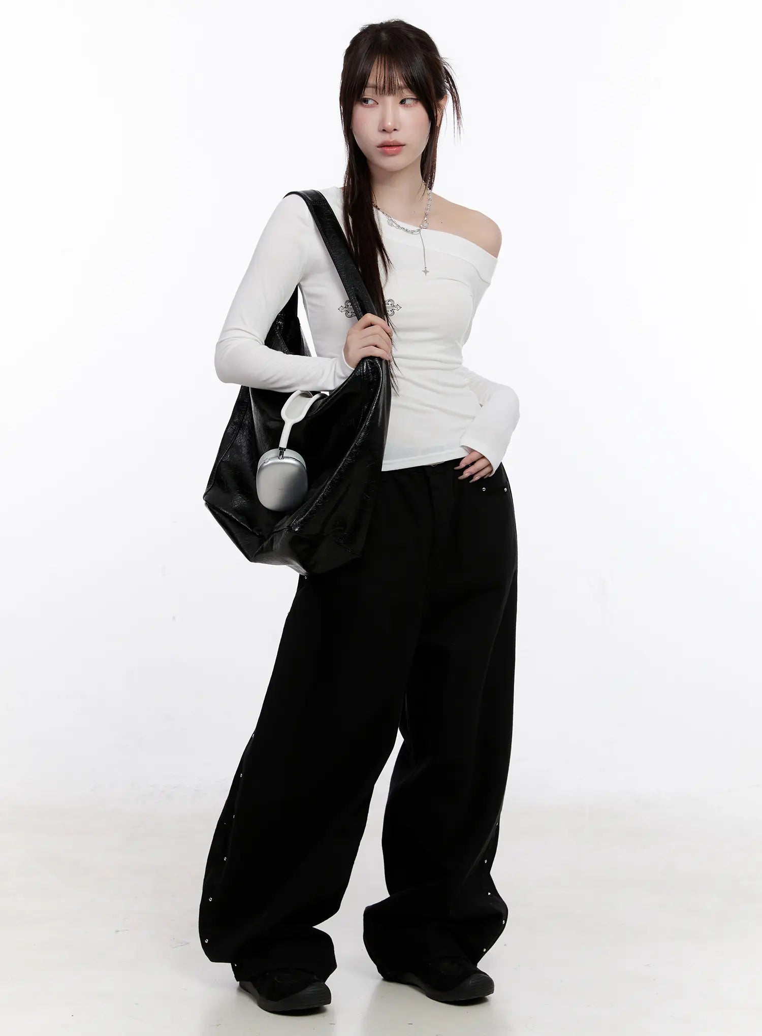 トップス c-boy style Depth Layer (No.28) Off-Shoulder Graphic Long Sleeve Top CS530 - Acubi style