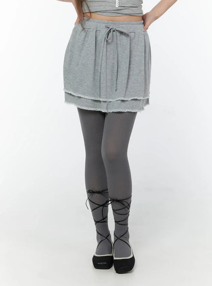 lace-trim-layered-mini-skirt-cy519