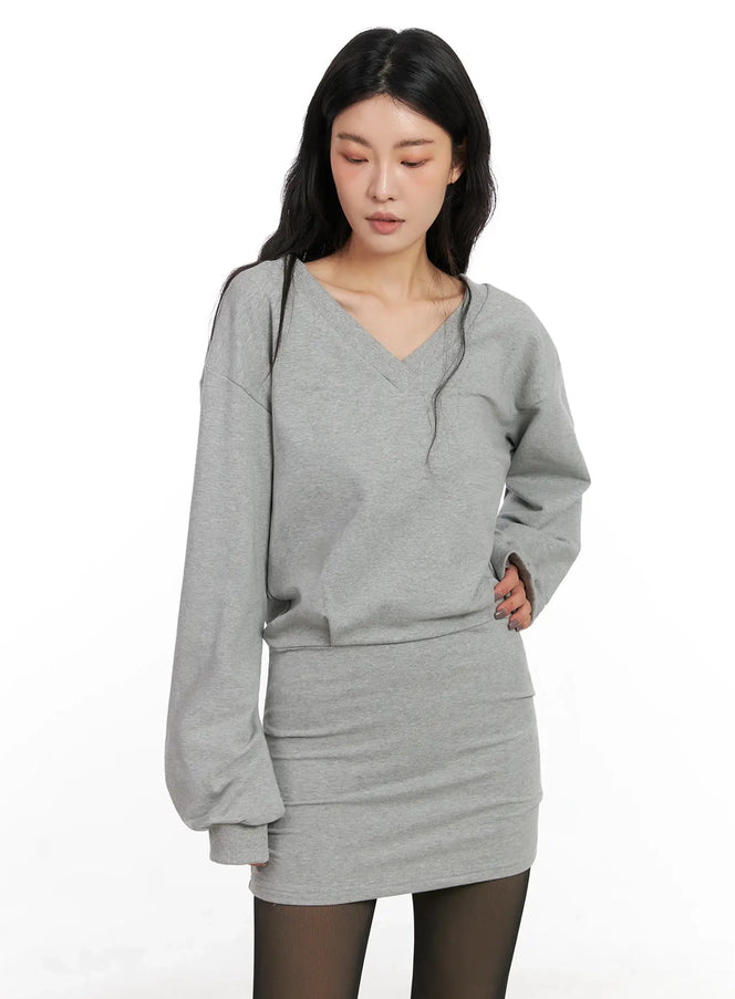 v-neck-sweatshirt-mini-dress-in528
