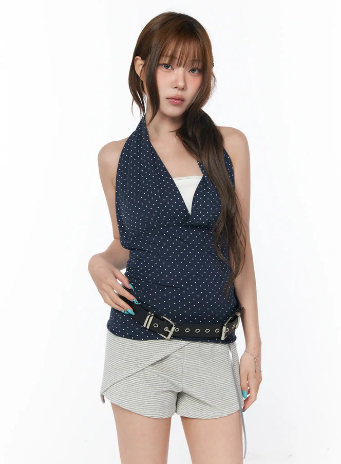 polka-dot-halter-neck-top-cy529