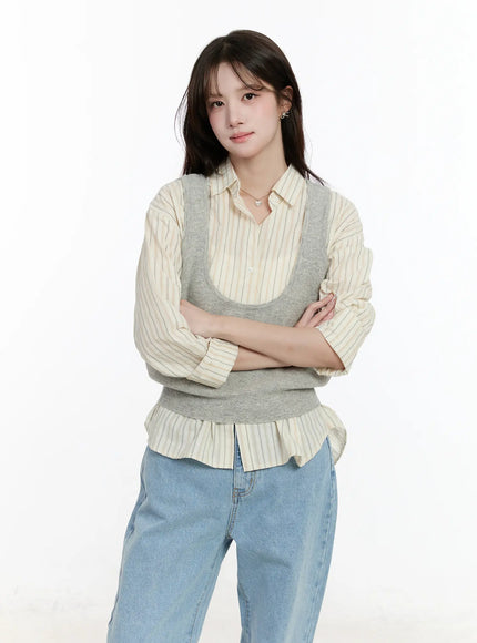 cozy-knit-vest-cm510 / Gray