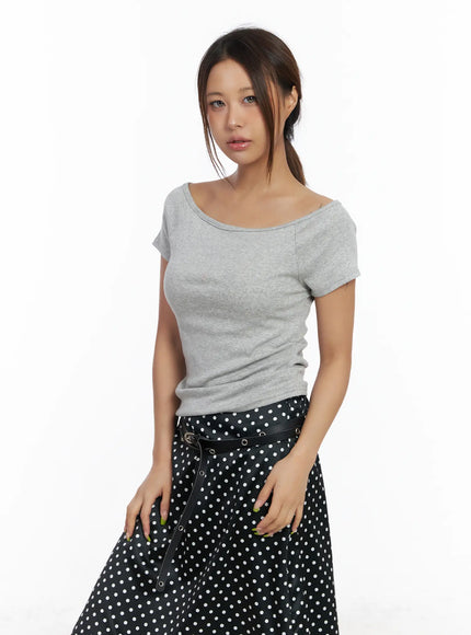 casual-off-shoulder-tee-cm520 / Gray