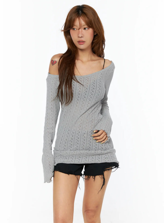 summer-knit-round-neck-mini-dress-cu518 / Gray