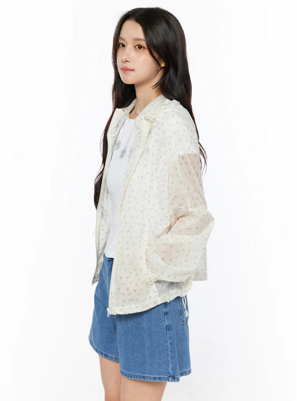 floral-print-windbreaker-cu522 / Light beige