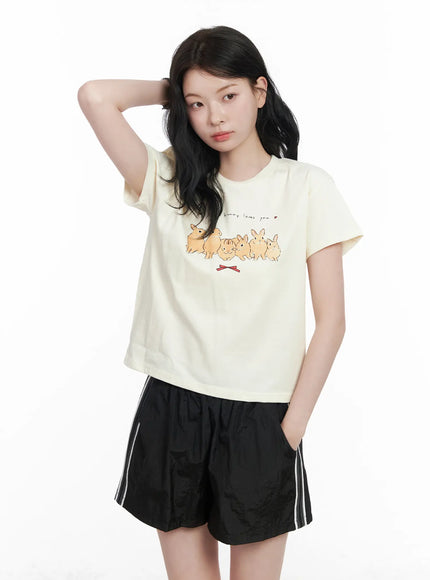 casual-graphic-tee-ca510 / Light beige