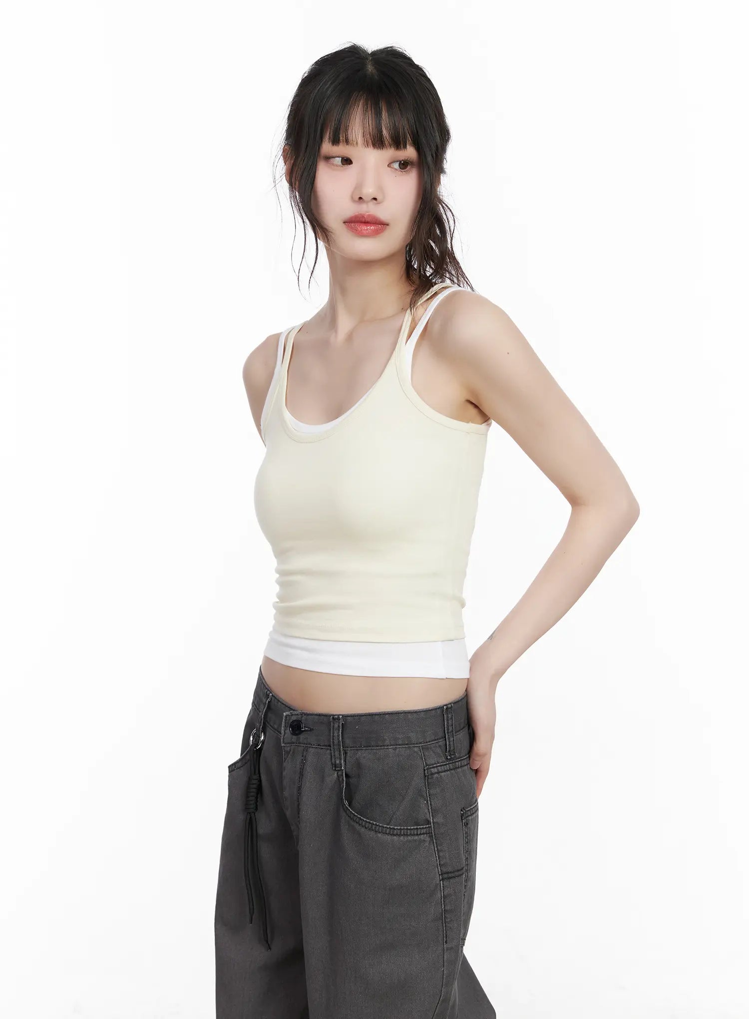layered-cami-top-cm526 / Light beige