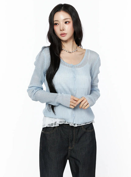 summer-ribbed-knit-cardigan-cu511 / Light blue