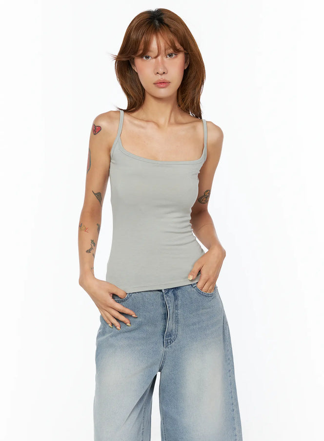 basic-u-neck-cami-top-cu518 / Light gray