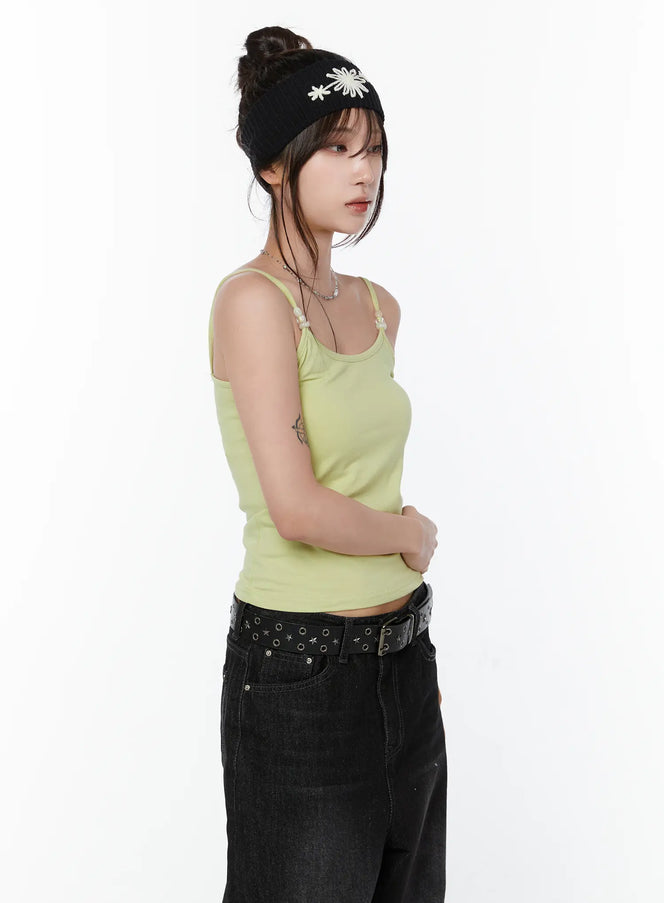 vibrant-beaded-camisole-cy514 / Light green