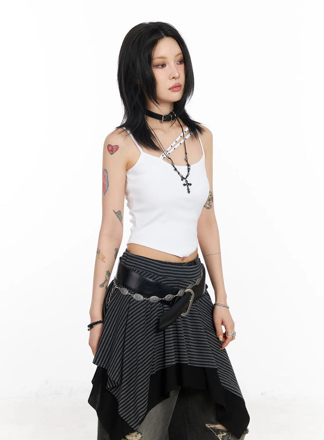 edgy-double-strap-tank-top-cd1202 / White