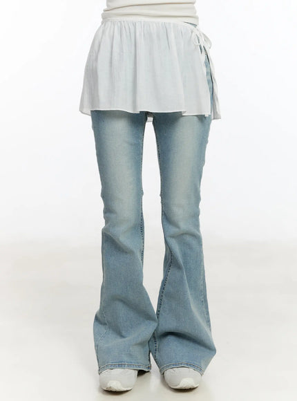 layered-wrap-mini-skirt-cm505 / White