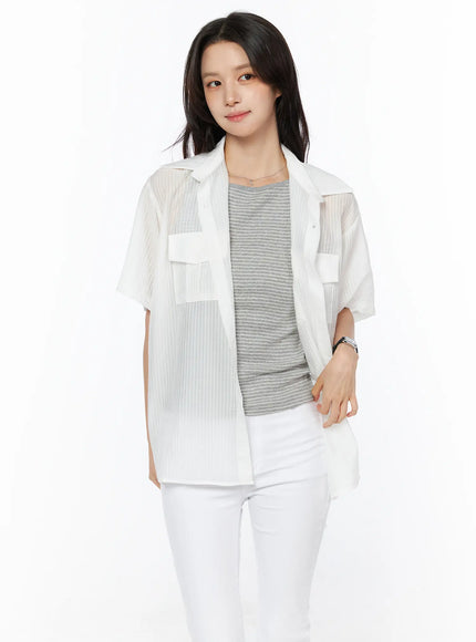 sheer-breezy-stripe-pocket-shirt-cu522 / White