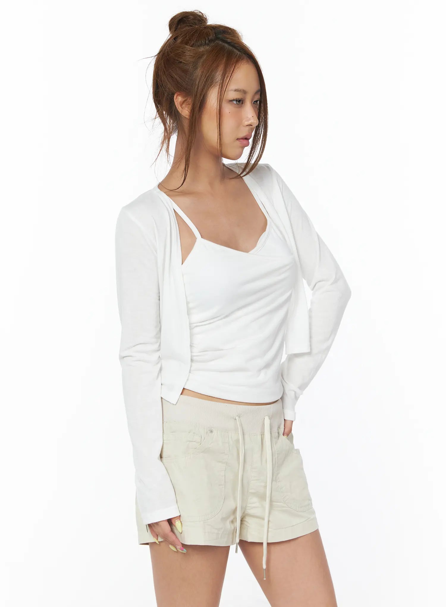 versatile-cardigan-and-tank-with-built-in-bra-cu502 / White