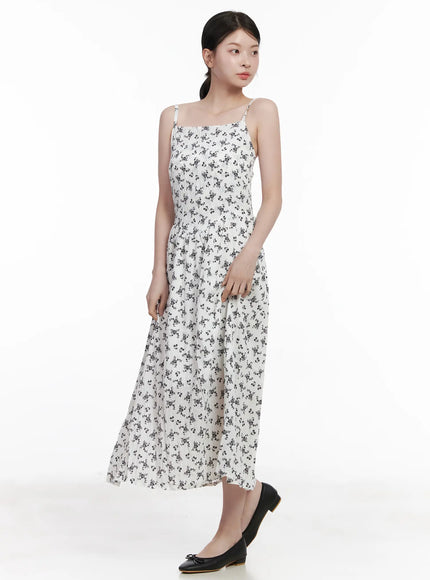 floral-smocked-ribbon-maxi-dress-ca509 / White