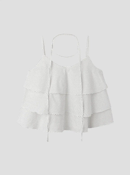 polka-dot-ruffle-cami-iu526 / White