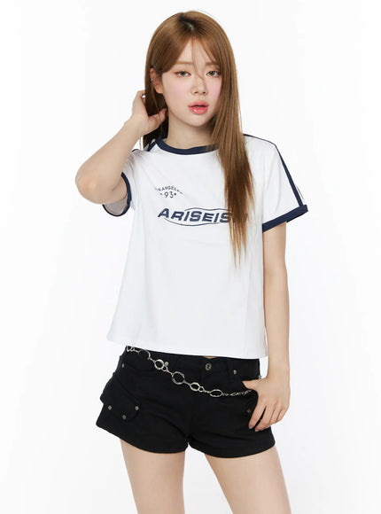sporty-contrast-color-tee-cu511 / White